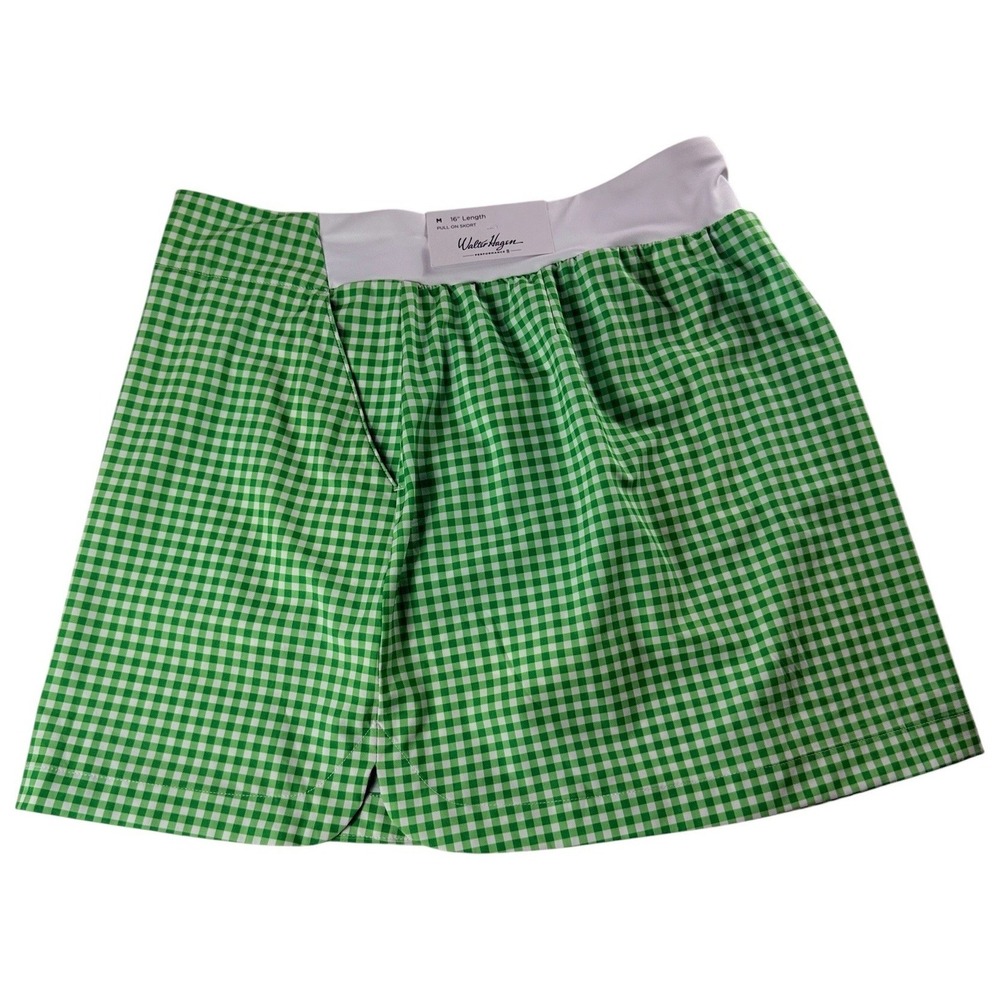 Walter Hagen Performance Green Gingham Pull On Golf Skort Womens Medium 16" NWT - Picture 3 of 9